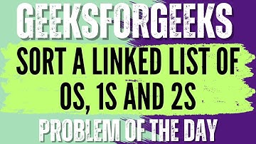 Sort a linked list of 0s, 1s and 2s | GeeksForGeeks POTD💚🖤 | Solution👇🏻🔗 #coding #gfg #potd