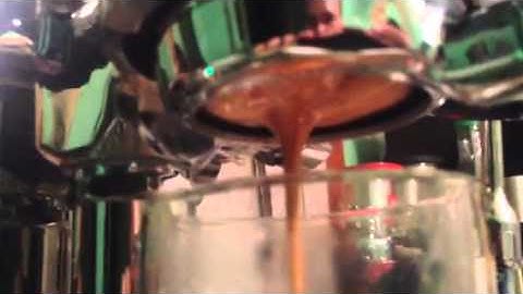 Triple espresso with naked portafilter on a Rocket R58