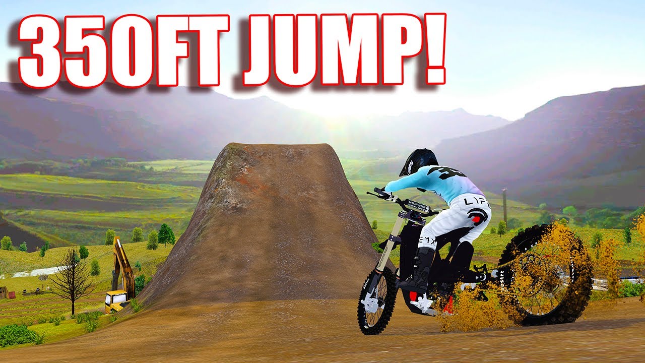 300FT JUMP VS EVERY DIRTBIKE IN MXBIKES!? (Which Electric Bikes Can Clear It?)