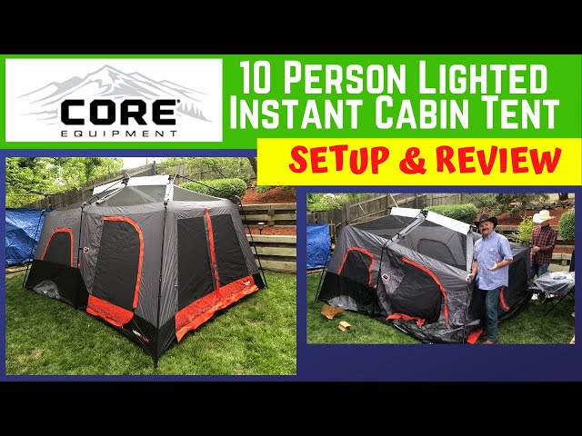 CORE Equipment 10 Person Lighted Instant Cabin Tent Setup & Review