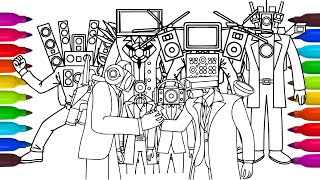 Skibidi Toilet - TITAN SPEAKERMAN & TITAN TV MAN Coloring Pages/How to Color All New Bosses/NCS#G143 screenshot 5