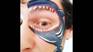 winking SHARK facepaint | easy halloween eyemakeup idea!