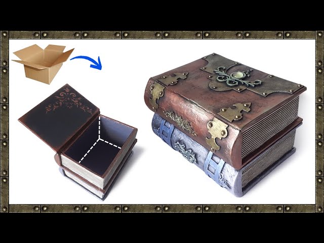 Tutorial: CAJA en forma de LIBRO con papel maché 📦♻️ ¡Decoración efecto  galaxia! 🌜🌌 