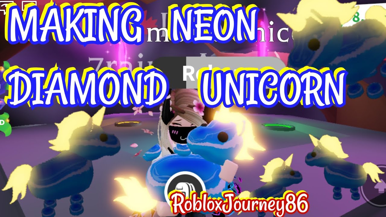 Making Neon Diamond Unicorn Adopt Me Roblox Youtube