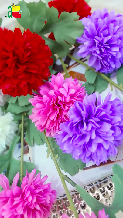 Buket Bunga Cantik Bunga Plastik Pompom K3 B8209 Tangkai Panjang Bunga Artificial Dekorasi Rumah