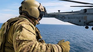 US Marine Helocast Video! Jumping from a CH-53E Helicopter into the Open Sea