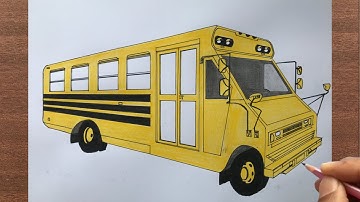 How to Draw a School Bus in 2-Point Perspective