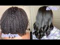 DIY SILK PRESS ON NATURAL HAIR | FROM CURLY TO STRAIGHT