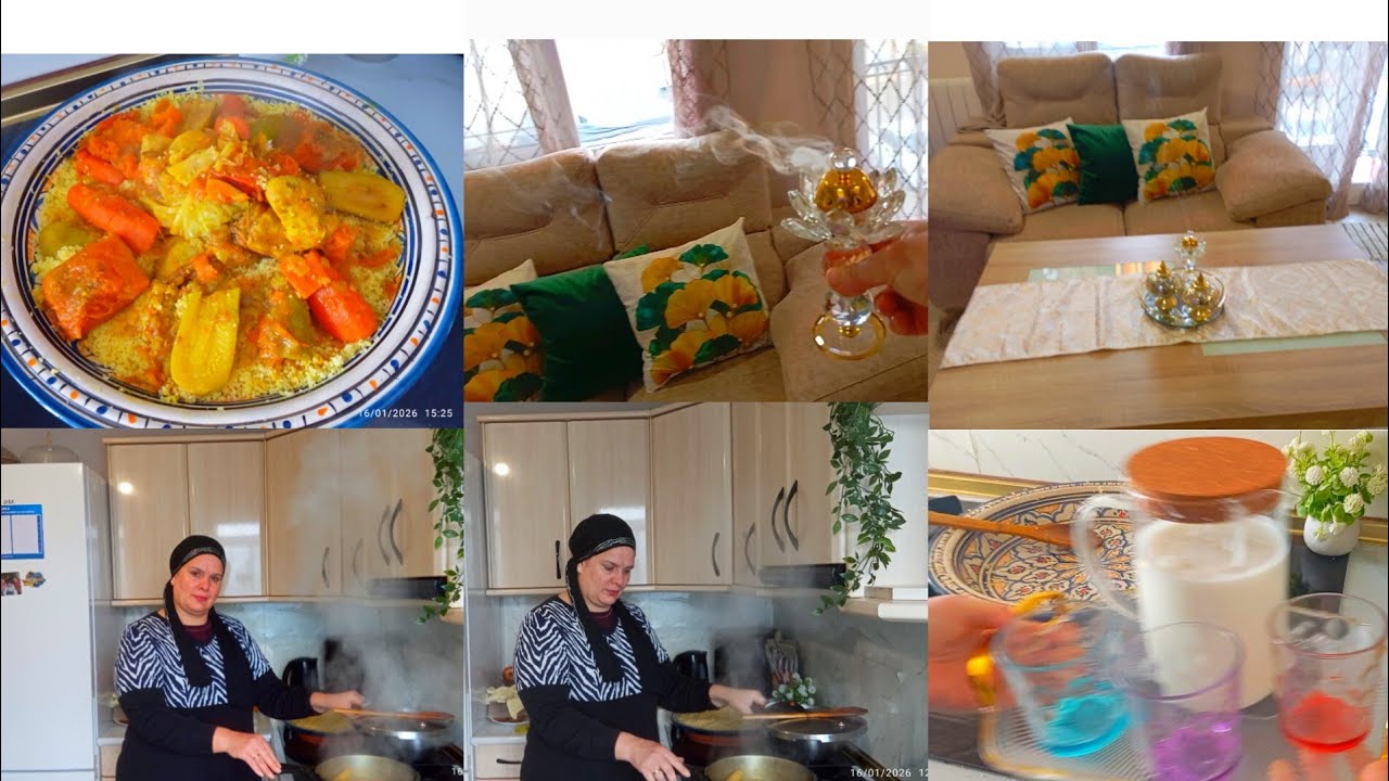 روتين صباحي يوم الجمعة 🫶طريقتي في تحضير كوسكوس سهل ولذيذ 