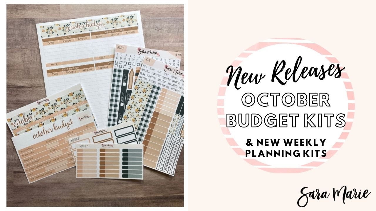 October NEW RELEASES | Budget & Weekly Kits, Printables & ICONS! | Sara Marie Stickers |