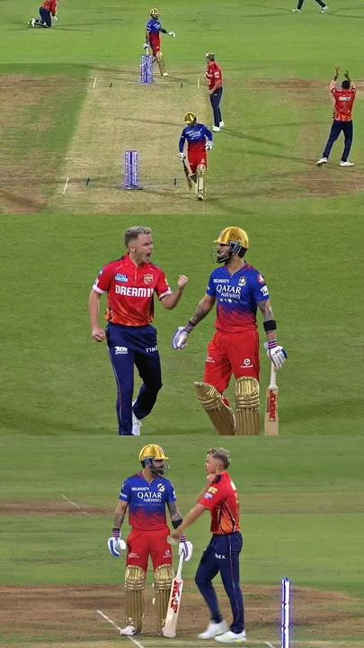 Virat Kohli Aggressive Fight With Sam Curran #viratkohli #samcurran #ipl2024 #rcbvspbks