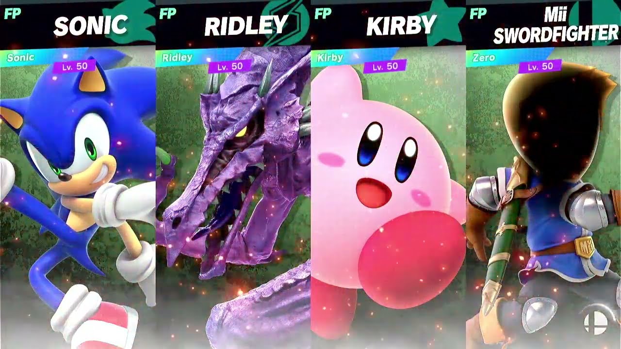 Super Smash Bros Ultimate Amiibo Fights Request Sonic vs Ridley vs Kirby vs Zero
