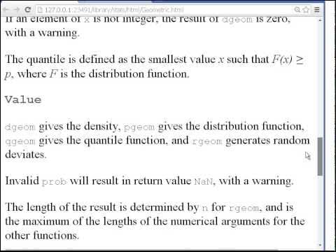 R Programming : The Geometric Probability Distributions - YouTube