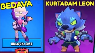 Güncelleme Yeni̇ Bedava Karakter Emz Ve Kurtadam Leon Brawl Stars