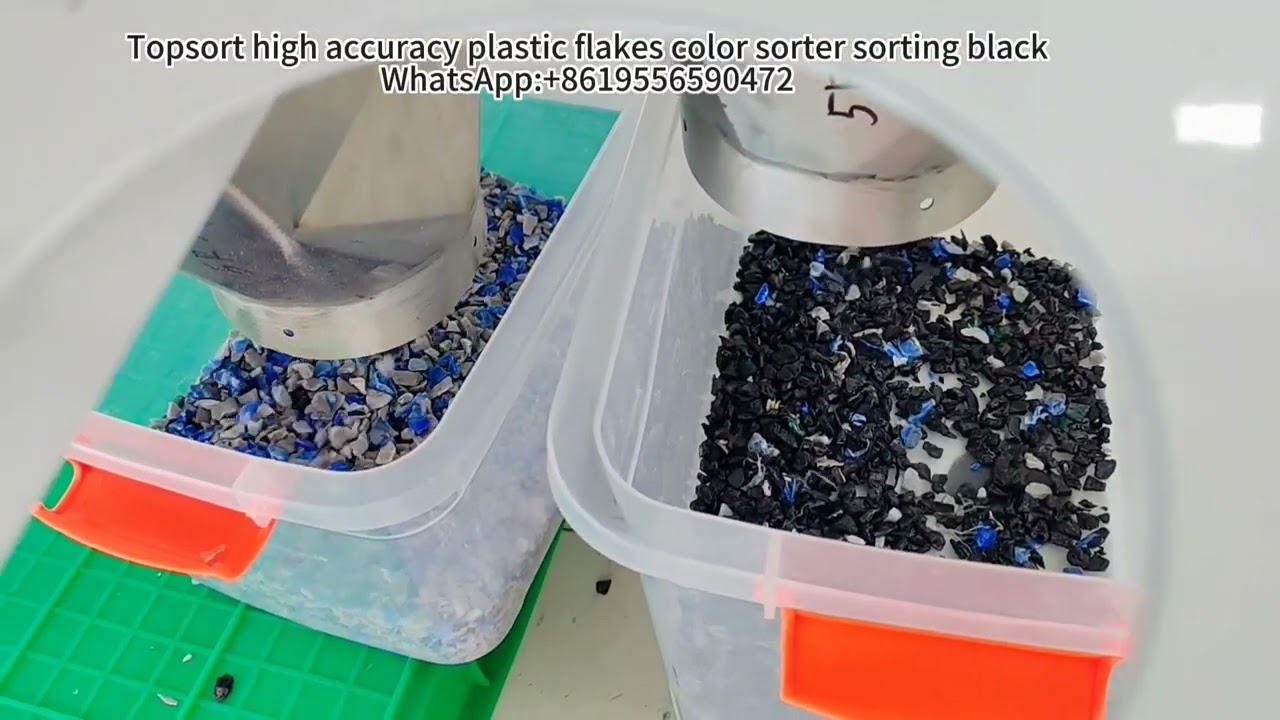Plastic flakes color sorter for sorting black