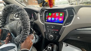 Hyundai Santa Fe 2013-2018 radio removal android CarPlay screen camera installation complete video