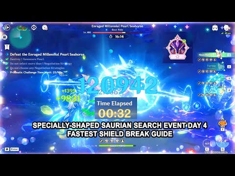 Specially-Shaped Saurian Search Event Day 4 Shield Break Guide - 7M HP Boss \u0026 News of Natlan Part 4