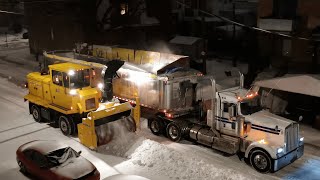 Larue 7060 & D65  Big Snow Removal Operation at night  Memory of 2022 [4K]