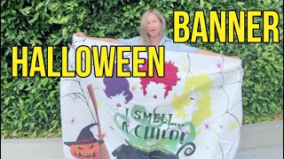 Wollmix Halloween Hocus Pocus Backdrop Party Decoration Banner I Smell a Child Baby Shower Trick