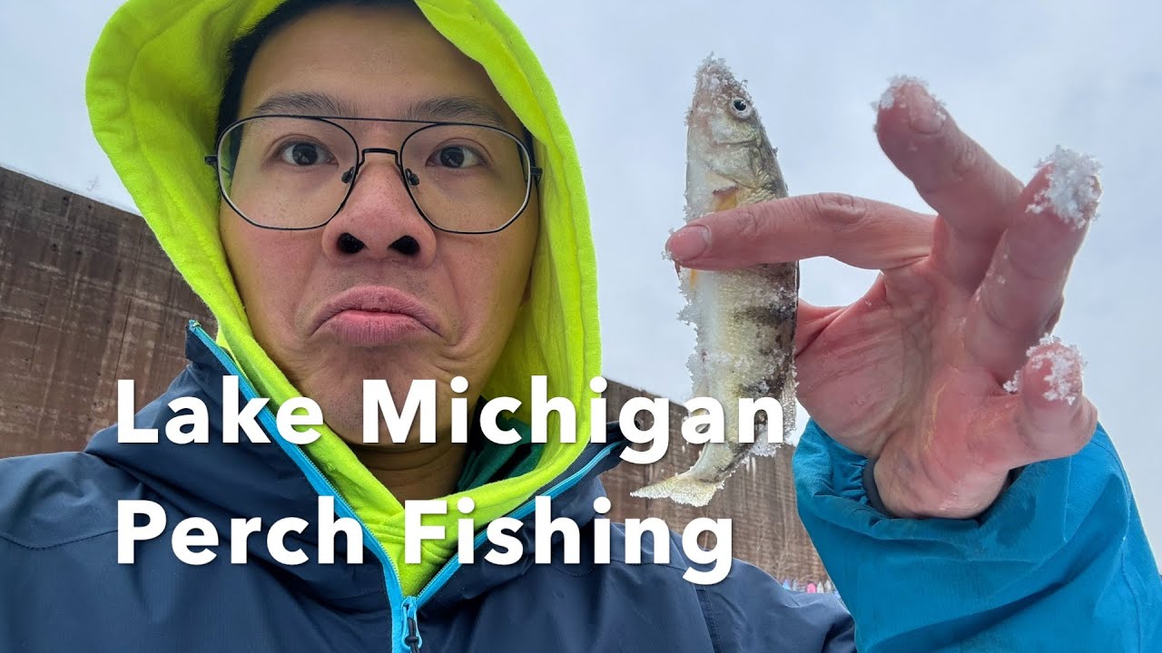December Perch Fishing at Steelworker's Park (North Slip) on the South Side of Chicago