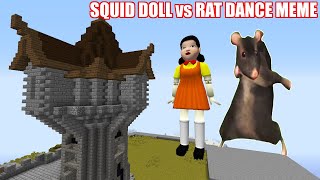 SURVIVING FROM SHIN SQUID GAME DOLL &amp; RAT DANCE MEME ARRIVAL in Minecraft - Gameplay Coffin meme!