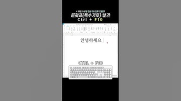 아침에 한글 하나 +30일 | 문자표 / 특수기호 넣기 (CTRL + F10) | 한글 단축키 60개 외우기 챌린지