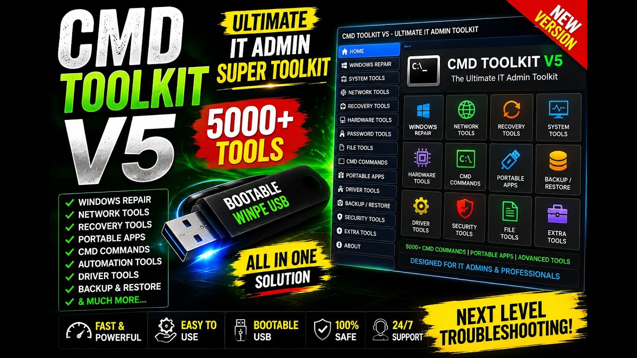 CMD Toolkit V5 😳 The Ultimate IT Admin Super Toolkit - YouTube