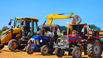 JCB 3dx Eco Loading Tractor Got Stuck in Mud Massey 245 Mahindra 475 Di Eicher 380 | Jcb and Tractor