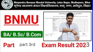 how to cheak bnmu part 3rd result video #bnmu #information #par 3rd