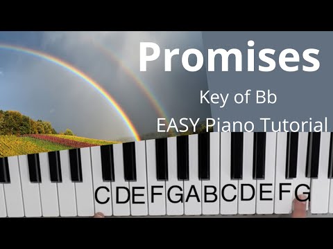 Promises (Key of Bb)//EASY Piano Tutorial