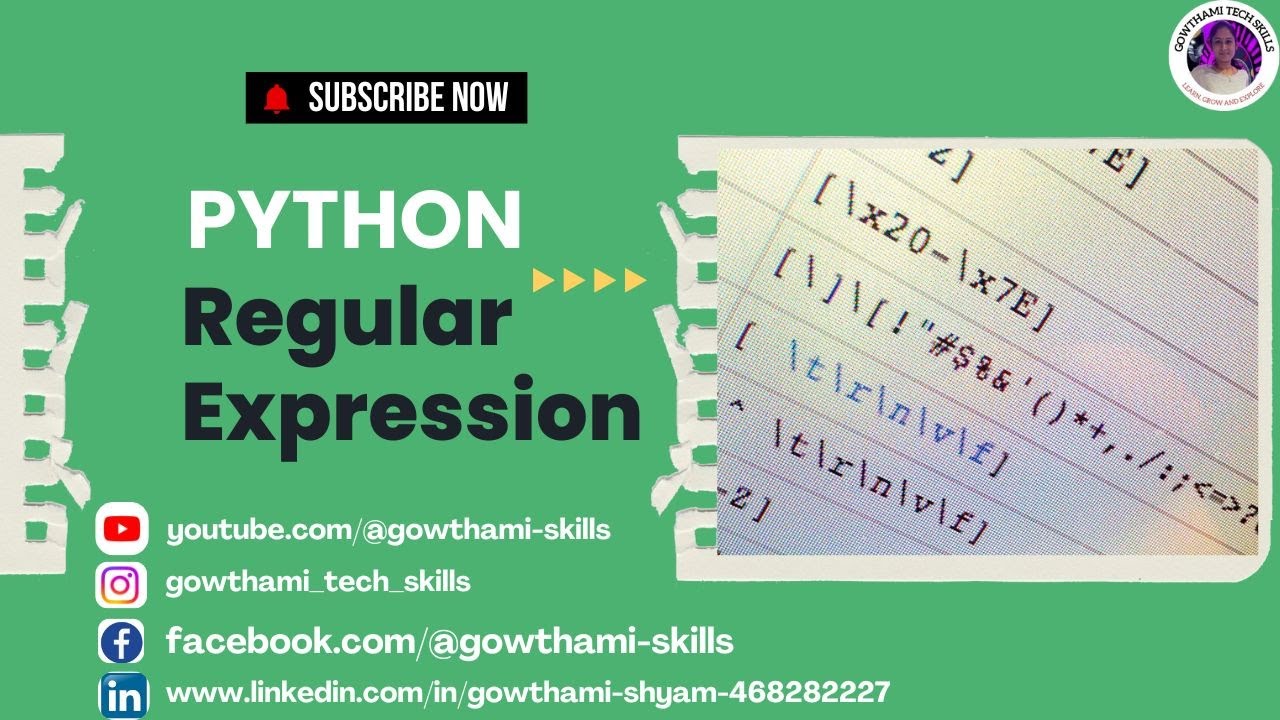 Lecture - 22: Python Regular Expressions - YouTube