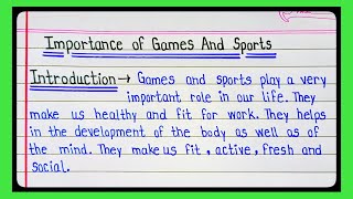 Importance Of Games And Sports Essay In Englishgames And Sports Essaysvalue Of Games And Sports