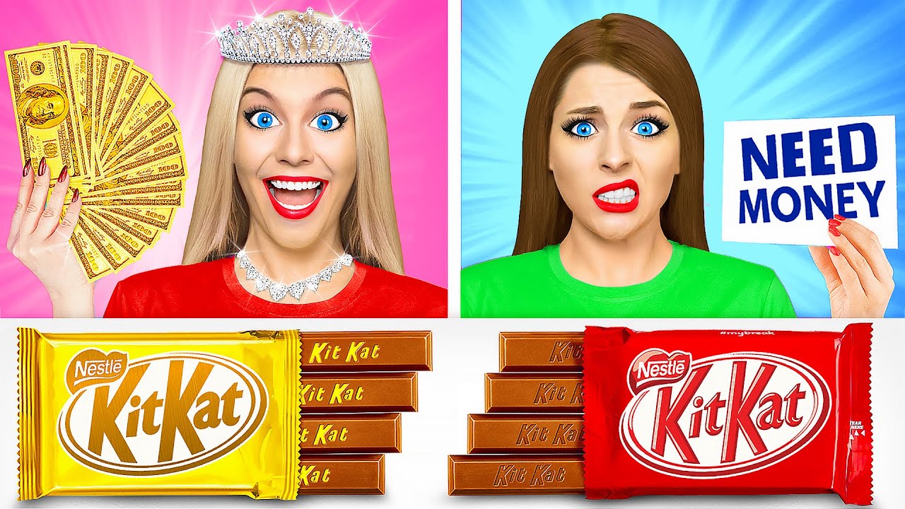 Gadis Kaya vs Gadis Miskin Fondue Coklat Tantangan | Hack Makanan Lucu Multi DO Fun Challenge