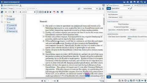 Ricoh Relativity Review:  Document Viewer - Core Reviewer Interface