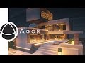 【マインクラフト】プール付きのモダンハウス　建築風景 【TimeLapse 】Modern house architecture with pool.