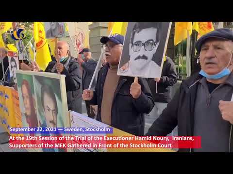 19th Session of the Trial of Noury:  Supporters of the MEK Gathered in Front of the Stockholm Court