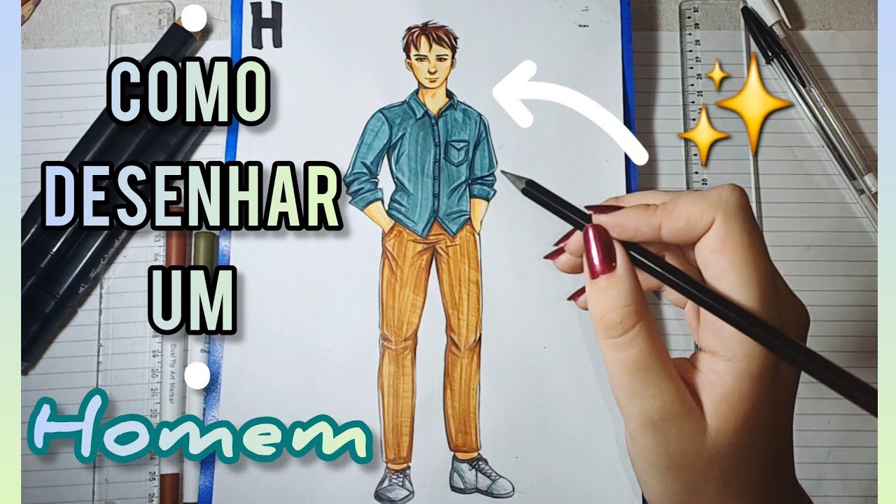 Como desenhar um homem fácil | Easy man drawing tutorial - YouTube