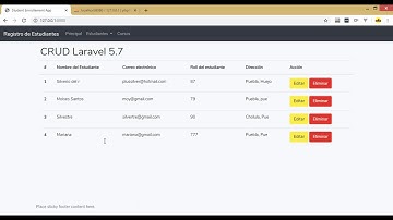 1. Aplicación Web Registro de estudiantes (CRUD) con Laravel 5.7, Introducción