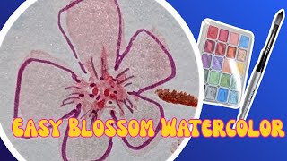 Easy Metallic Watercolour Blossom Branch 🌸