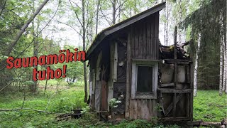 Tuhotaan mummonmökin vanha sauna