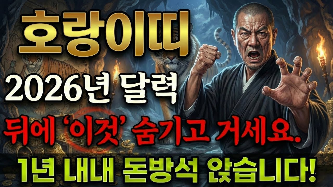 ⭐호랑이띠⭐ 달력 뒤에 '이것' 숨기고 거세요! 1년 내내 돈방석 앉고 감당 못 할 돈벼락 맞습니다 (44, 56, 68, 80, 92년생)