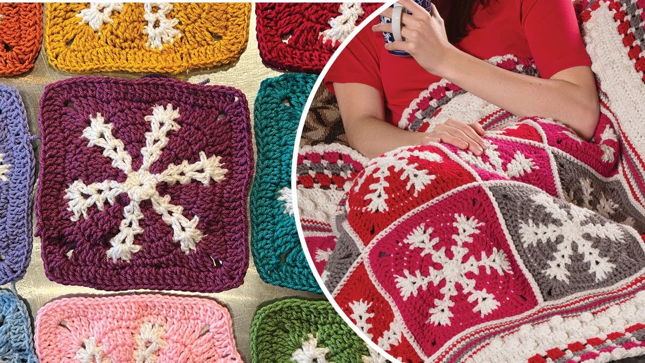 Squares: Crochet Snowflake Stitch Along