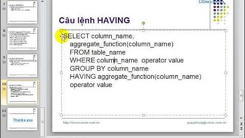 Các câu truy vấn thông dụng SQL Server 2005 (Phần 3/3)