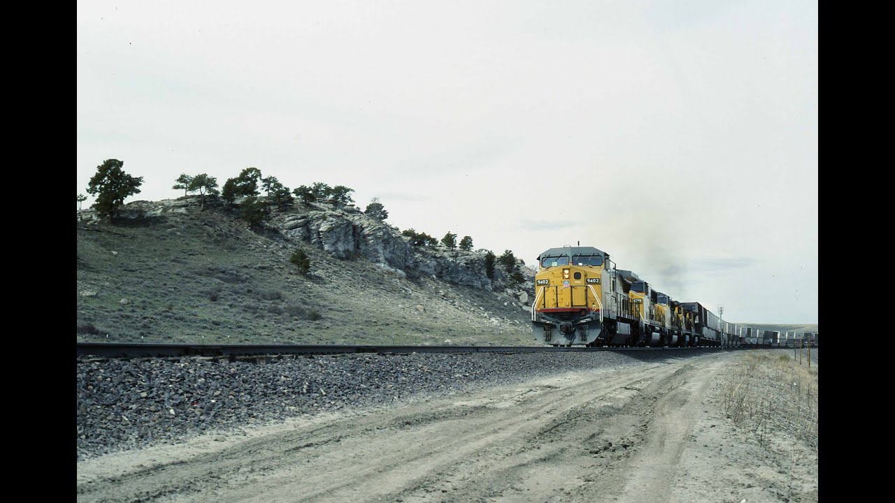 65 MPH pacing, UP grain train Rock River to Laramie,Wyoming Part 1 05