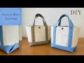 三角マチのミニキャンバストートバッグの作り方【型紙付】・Canvas Mini Tote Bag/Free pattern/Sewing Tutorial/DIY