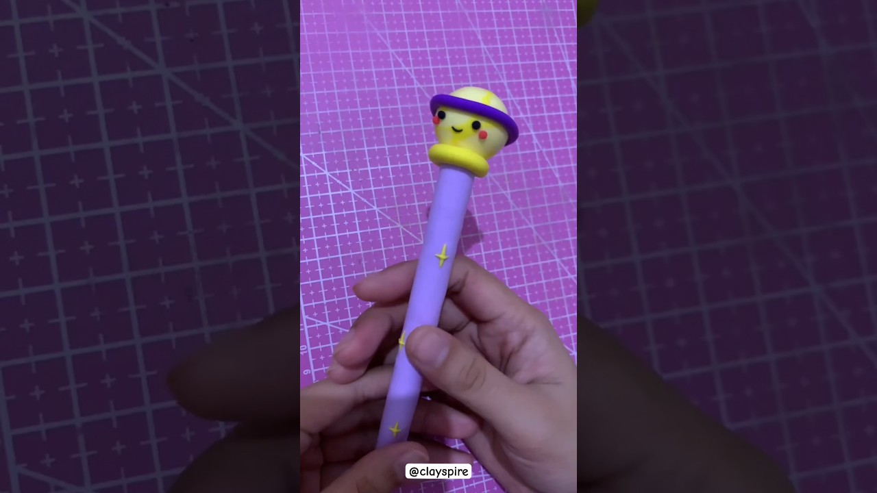 Cute Planet Pen Topper & Case 🪐 ✨ | Clay Miniature DIY 