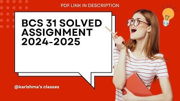 BCS 31 Solved Assignment 2024-2025 | BCA 3rd Semester Solved Assignment 2024-2025
