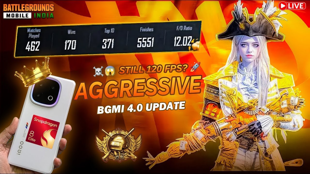 IQOO 13 120 FPS LIVE BGMI PERFORMANCE TEST AFTER 10 MONTHS | 4.0 UPDATE ...
