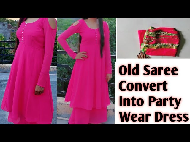Aggregate more than 175 old saree to anarkali dress best
