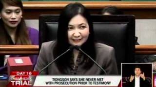 Cuevas leads cross examination of Tiongson, asks her about a 